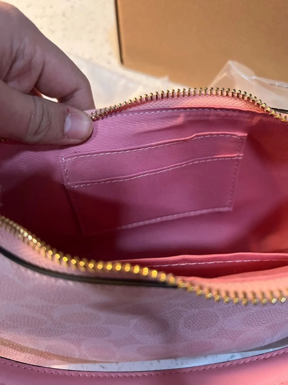 COACH Pink Teri bag, Signature Logo Convertible Crossbody - Picture 7 of 7